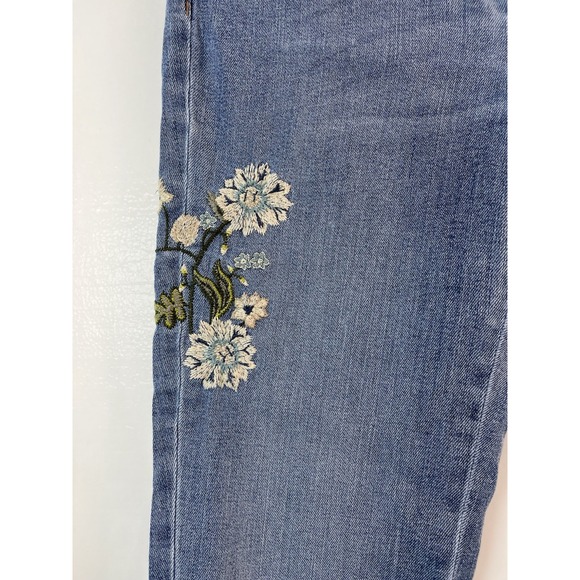 J.Jill Denim Weekender 4‎ Straight Leg Jeans Floral Embroidered Cottagecore Boho - Picture 6 of 14